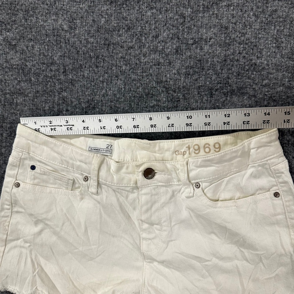 Gap Shorts Womens Size 27 White Denim Summer Cut-Offs Raw Hem Casual Mini 6217 - Picture 5 of 8